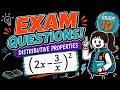 Grade 10 Algebra Exam Questions: Distributive Properties