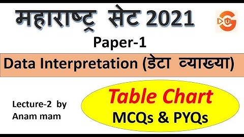 Data Interpretation | MCQs & PYQs On Table Chart | महाराष्ट्र सेट २०२१ paper 1| Lecture-2