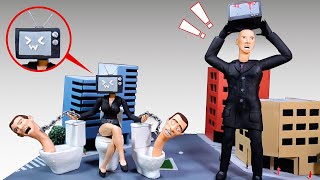 Making TV Woman vs Real TV Man [ Skibidi Toilet ] Polymer Clay Diorama