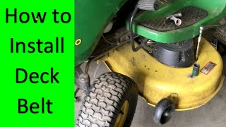 Install DECK BELT John Deere Riding Mower S100 S110 S120 S130 S140 Rider Repair Fix Change Replace