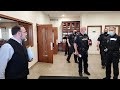 Police/Sheriff lock the doors at the Church of God in Aylmer, Ontario, Canada