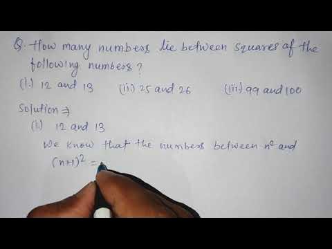 How many numbers lie between squares of the following numbers 12 and 13