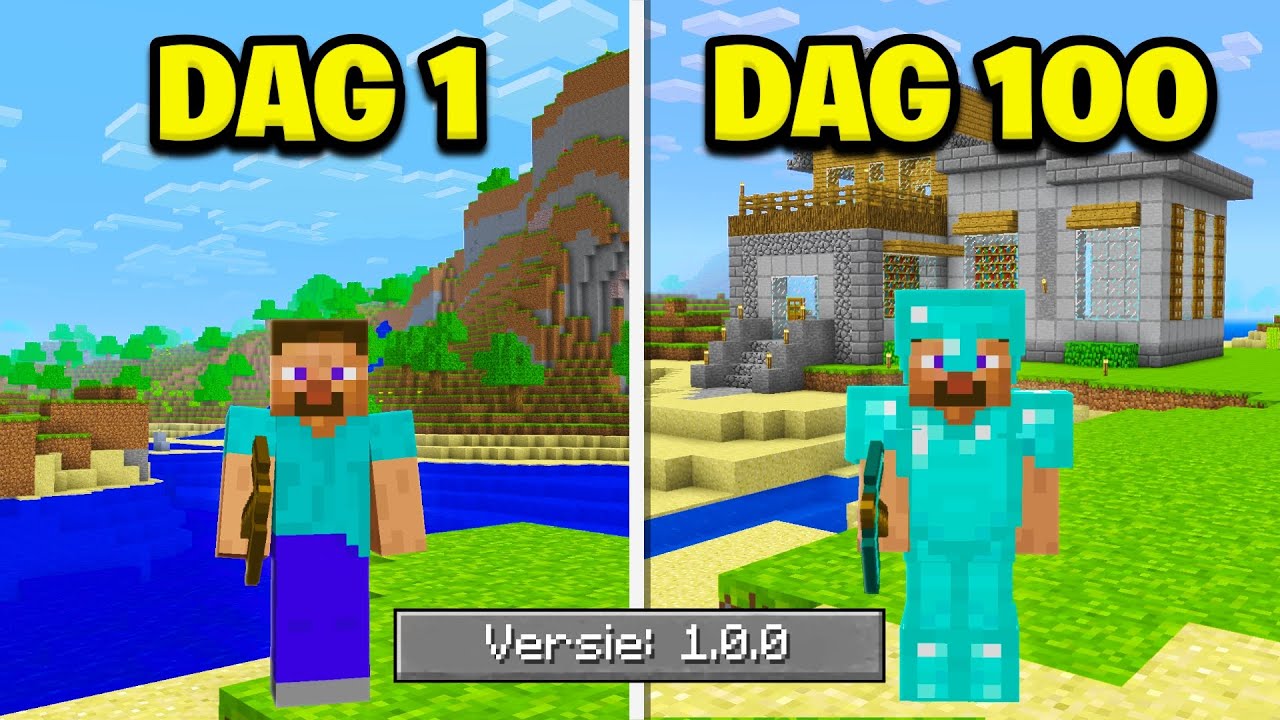 100 Dagen Overleven In De OUDE Minecraft!