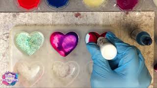 Alcohol Ink in Resin Puffy Hearts - Testing out Craft Resin - Resin Ideas