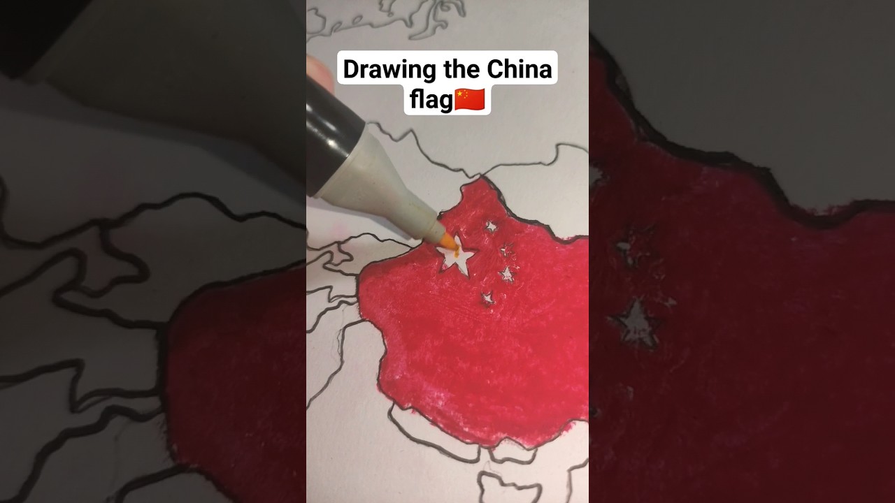 Drawing the CHINA flag🇨🇳, which flag is next?🤔 #map #flag #asia #china