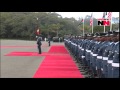 US President Barack Obama inspects guard of honour at State House