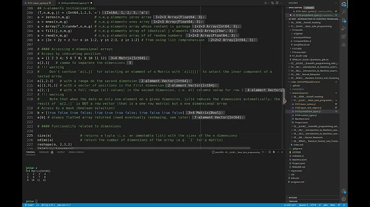 SPMLJ 01 JULIA1 3C   Predefined types Part C   Multidimensional arrays