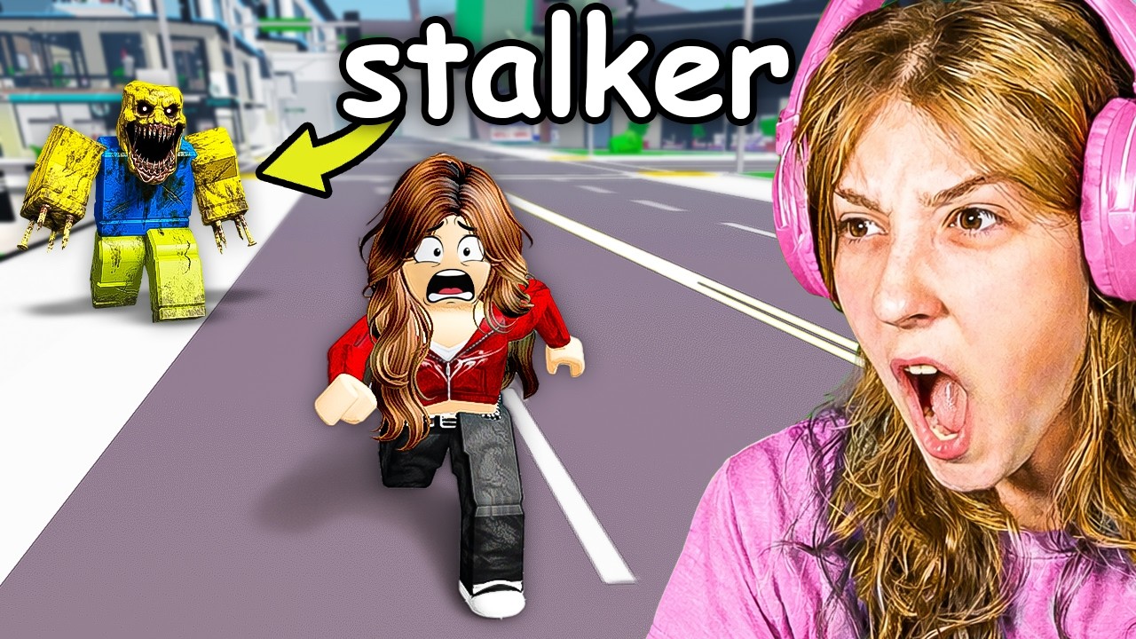 My Sister has a CREEPY STALKER in Roblox
