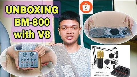 QUICK Unboxing BM-800 Condenser Microphone (with V8 Sound Card)