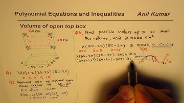 Polynomial Equations and Inequality Volume of Open Top Box - EDEXCEL - GCSE - SAT