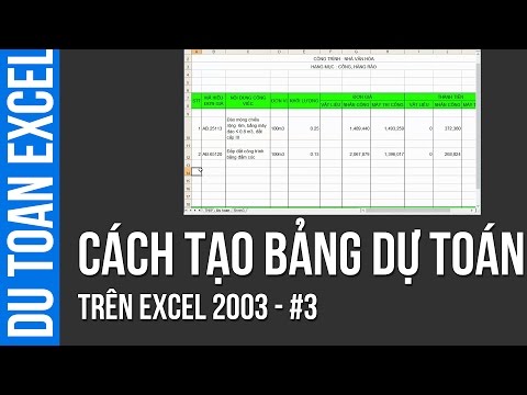 Video Dự toán Excel #03 - Cách tạo bảng dự toán trên Excel... - youtube