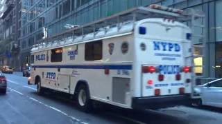 RARE CATCH OF 1993 BLUE BIRD NYPD COMMUNICATIONS DIVISION COMMAND POST TAKING UP AFTER PARADE DUTY.