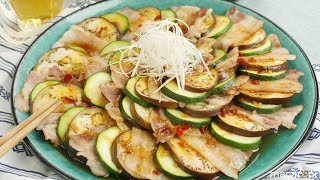 重ねて美味！ なすと ズッキーニと 豚肉の ピリ辛 ミルフィーユ のレシピ 作り方