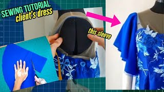 ? Making the Half Circle Tulle Sleeves of My Client ×  Sewing Sleeves to Armhole × Sewing Tutorial