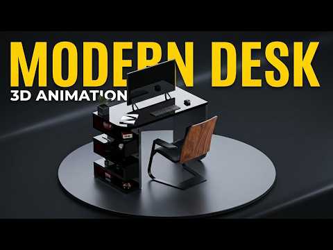 Capa de Modern Computer Table Design 🖥️ | 3D Rendering Animation | Gaming Desk Setup #Design #cad #desksetup