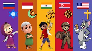 Cartoon Characters Religion From Different Countries | Pt.3 by BRAIN BUSTER 10,395 views 5 months ago 2 minutes, 10 seconds