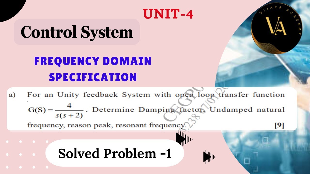 Solved Problem -1 | Frequency Domain Specification | Control System ...