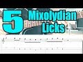 5 Easy Mixolydian Patterns for Jazz guitar with Tabs