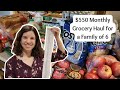 All grocery shopping trips for one month for a large family of 6  grocery shopping on a 550 budget