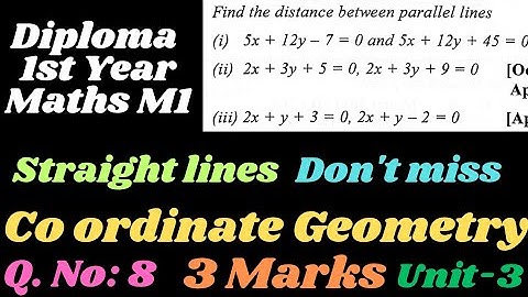 Distance between parallel lines@maths naresh eclass