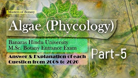 Algae: Part-5 | BHU M.Sc. Botany Entrance | Answer & Explanation [2008-2020 Questions]