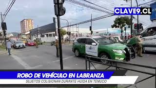 Roban vehículo en Labranza y protagonizan accidente en Temuco