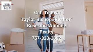Taylor Bishop Realtor Ad with Rose and Womble Realty Co