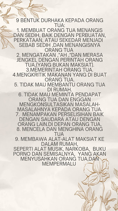 9 bentuk durhaka kepada orang tua.# shorts#.