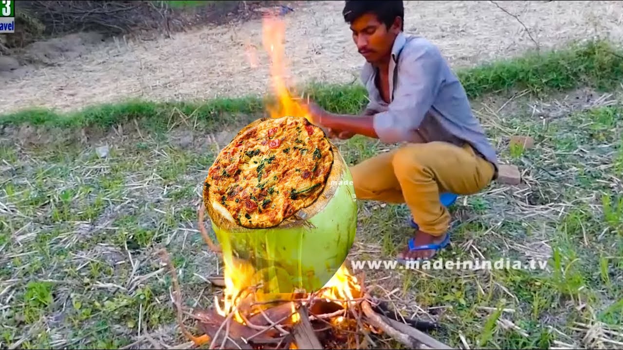 OMELETTE MAKING IN GREEN COCONUT | STREET FOOD