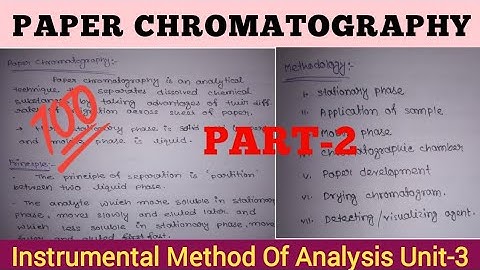 Application advantage and disadvantage of Paper Chromatography | handwritten note