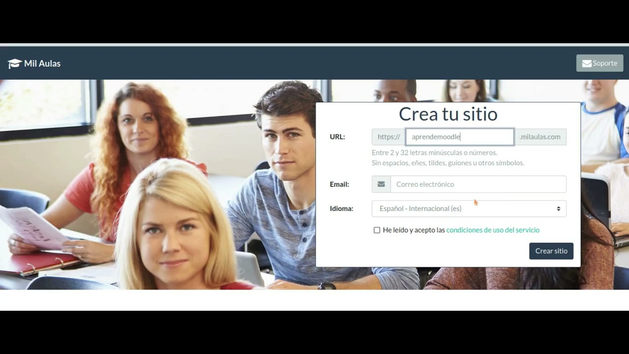 Crear un espacio en Mil Aulas para tener una plataforma Moodle