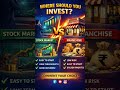 5 Lakhs — Stocks 📈 or Franchise 🏪? What would YOU choose? Comment below #money #investment #growth