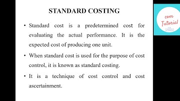 University of Calicut, Bcom-Standard costing, Cost Accounting