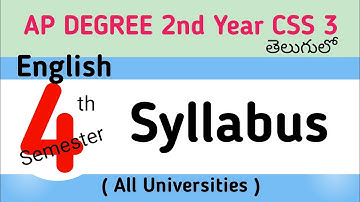 Degree 2nd Year Sem 4 CSS 3 English Syllabus I All Universities