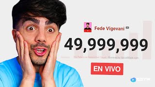 FEDE VIGEVANI LLEGANDO A 50 MILLONES EN VIVO!😨🔥