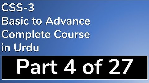 04 Rules of Font Family CSS in Urdu with Example