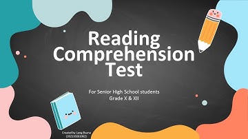 Reading Comprehension Test for Grade X & XII | Descriptive & News Item Text