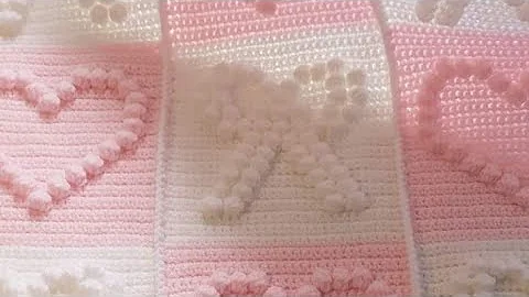 Learn How to Crochet an Adorable Bobble Bow Baby Blanket