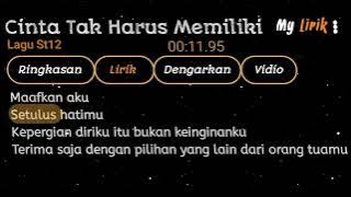 lagu St12 || Cinta Tak Harus Memiliki || story wa