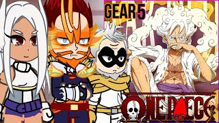 MHA/BNHA Pro heroes react to Gear 5 Luffy/JoyBoy (Luffy vs Kaido) || Gacha React