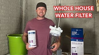 How to install a WHOLE HOUSE WATER FILTER with PEX plumbing. GE whole house water filter GXWH40L