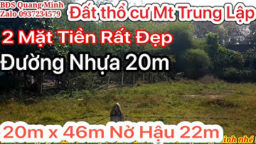 Bán đất thổ cư Tuyệt đẹp 2 Mt đường Trung Lập 20m x 46m nở hậu 22m