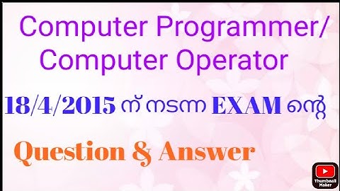 Computer Programmer/Computer Operator.Previous(18/4/2015)Question&Answer.PSC