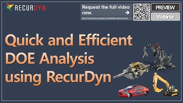 [Webinar-Preview] Quick and Efficient DOE Analysis using RecurDyn