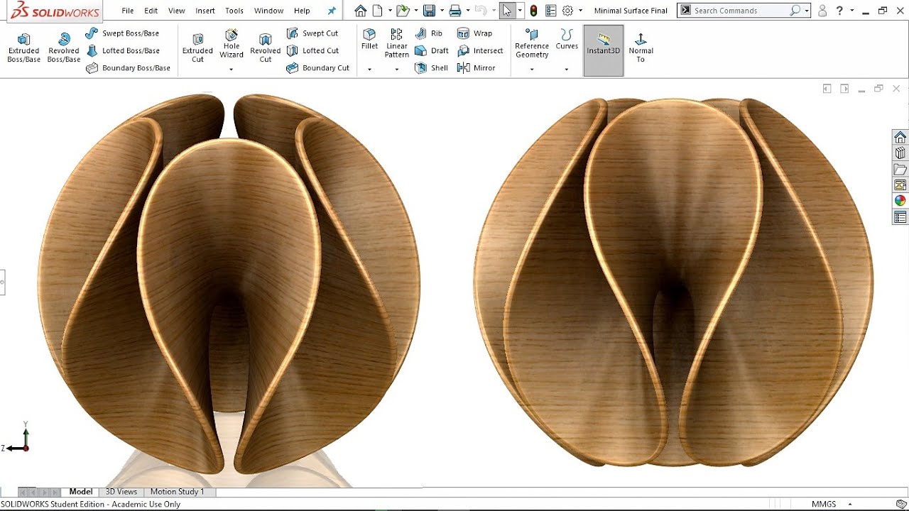 Exercise 103: How to make a 'Minimal Surface Structure' in Solidworks 2018