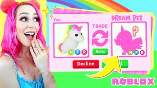 I Got My DREAM PET from Trading My Neon Legendary Unicorn in Adopt Me! Roblox Adopt Me
