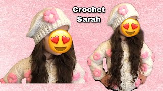 Crochet Beret hat / كروشية طاقية بيريه لأي مقاس | Crochet Sarah