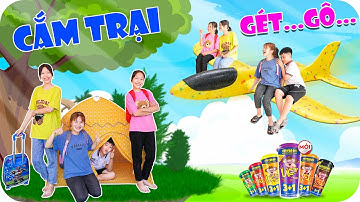 Cắm Trại Ngoài Vườn | Gét Gô...♥ Minh Khoa TV ft Xúc Xích Heo Cao Bồi Mới