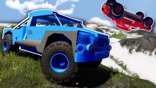 RACING DOWN A MOUNTAIN! - Brick Rigs Multiplayer Gameplay - Lego Race