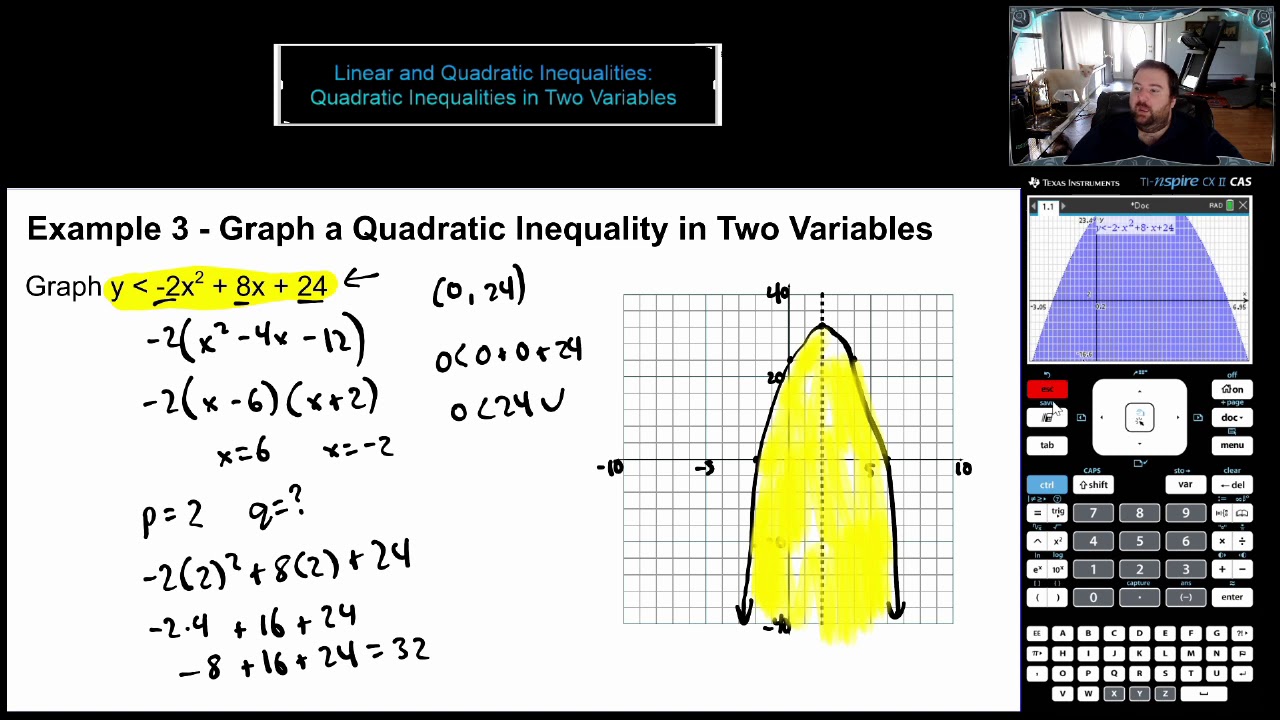 writing two variable quadratic inequalities assignment